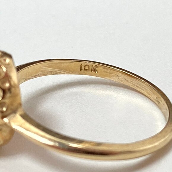 10k Solid Yellow Gold Vintage Genuine Carved Shell Cameo Estate Ring (size 5.75) - Picture 3 of 9